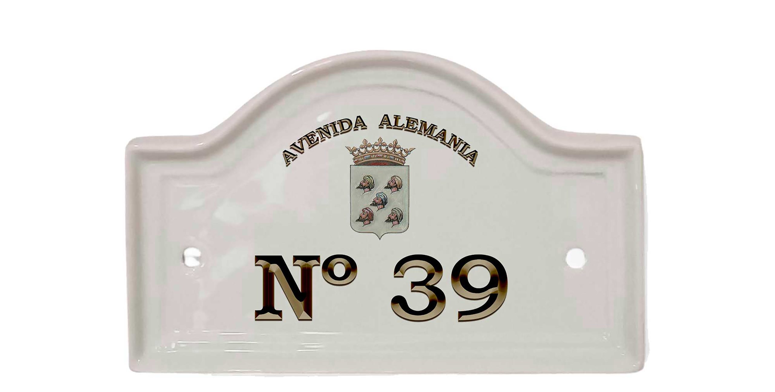 Placa con número de ejemplo